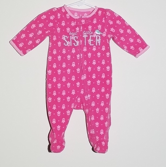 Carter's Fleece Best Little Sister Sleeper 0-3m - Picture 1 of 4